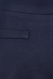 Product shot of The Straight Cut Pull On Ponte Pant in colour Darknavy (Blue), detail