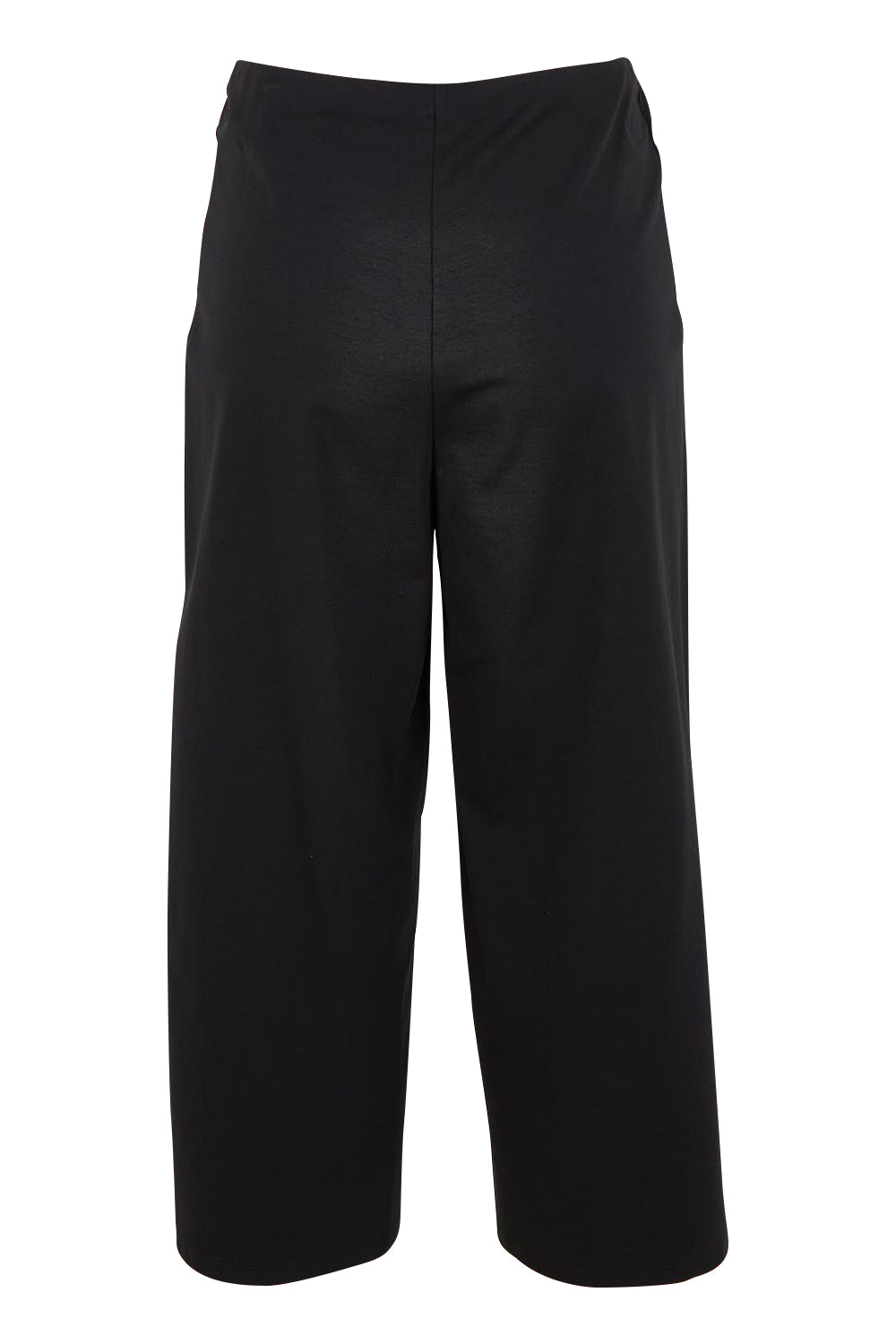 Product shot of The Cotton Blend Pull On Culotte in colour Black (Black), from the back