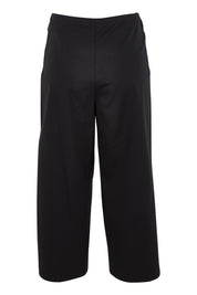 Product shot of The Cotton Blend Pull On Culotte in colour Black (Black), from the back