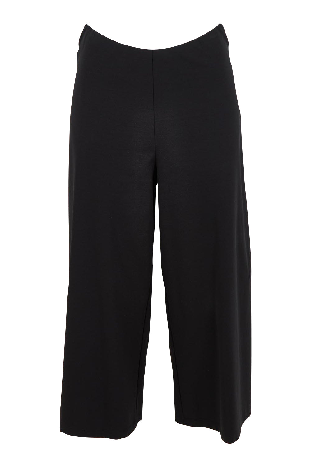 Product shot of The Cotton Blend Pull On Culotte in colour Black (Black), from the front