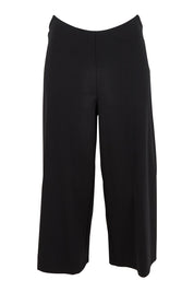 Product shot of The Cotton Blend Pull On Culotte in colour Black (Black), from the front