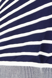 The Stripe Faux Wrap Jumper – Navyivory