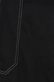 Product shot of The Contrast Stitching Stretch Skirt in colour Black (Black), detail