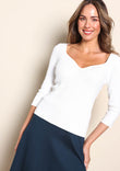 The Rib Knit Sweetheart Neck Top – Snow