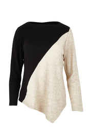 The Two Tone Angled Hem Jumper – Blacksand