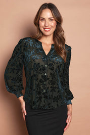 The Soft Burnout Velvet Shirt – Deepteal