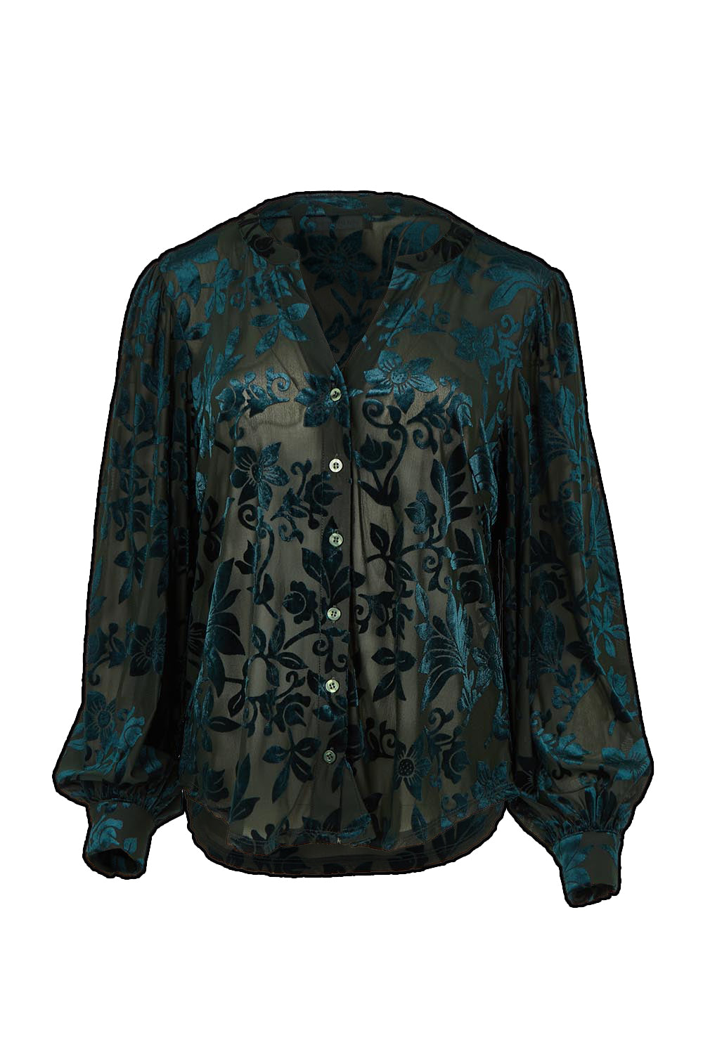 The Soft Burnout Velvet Shirt – Deepteal
