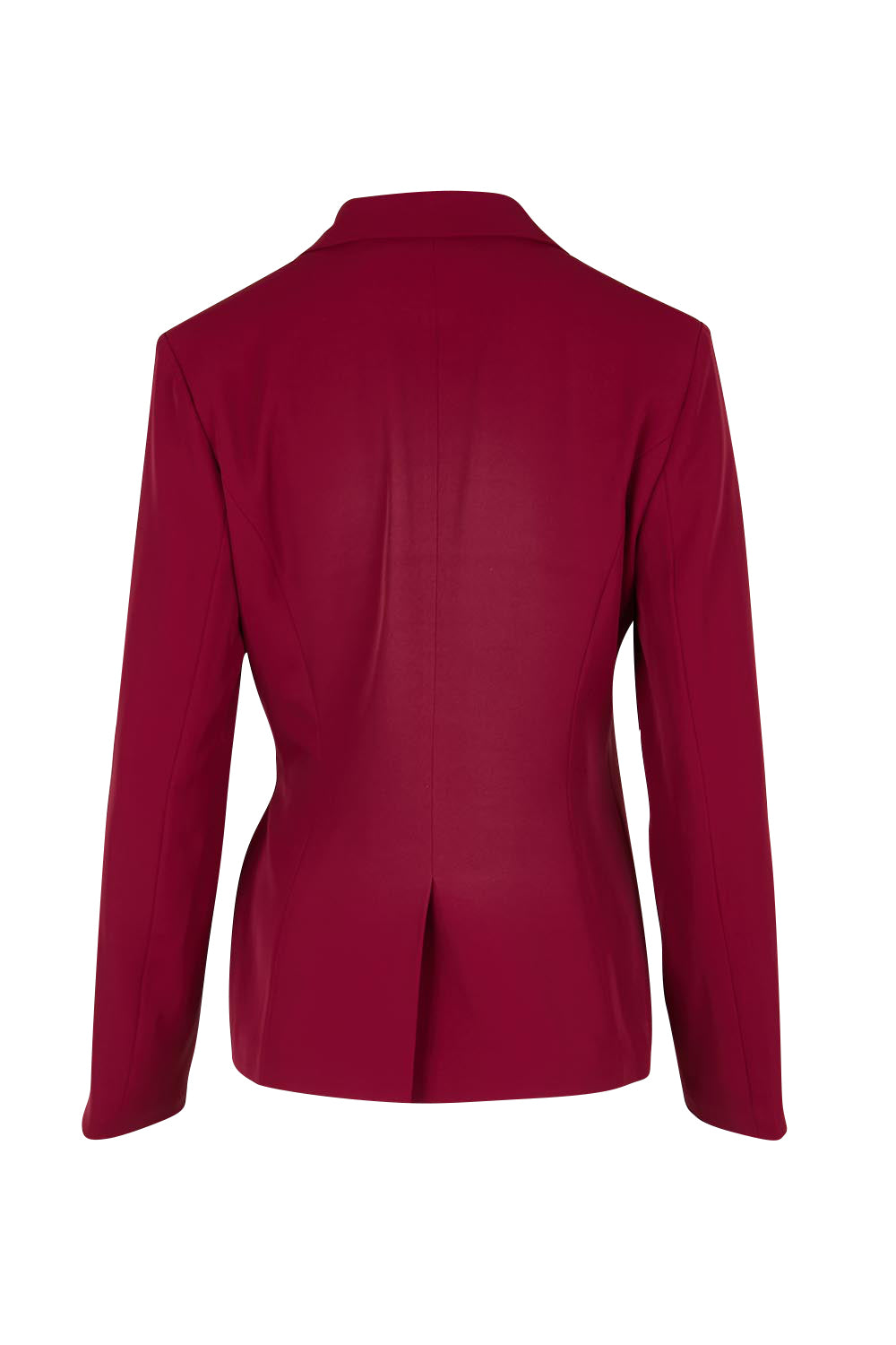 Product shot of the The Soft Suiting Lined Blazer – Burgundy in colour Burgundy, from the back
