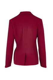 Product shot of the The Soft Suiting Lined Blazer – Burgundy in colour Burgundy, from the back