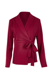 Product shot of the The Soft Suiting Lined Blazer – Burgundy in colour Burgundy, from the front