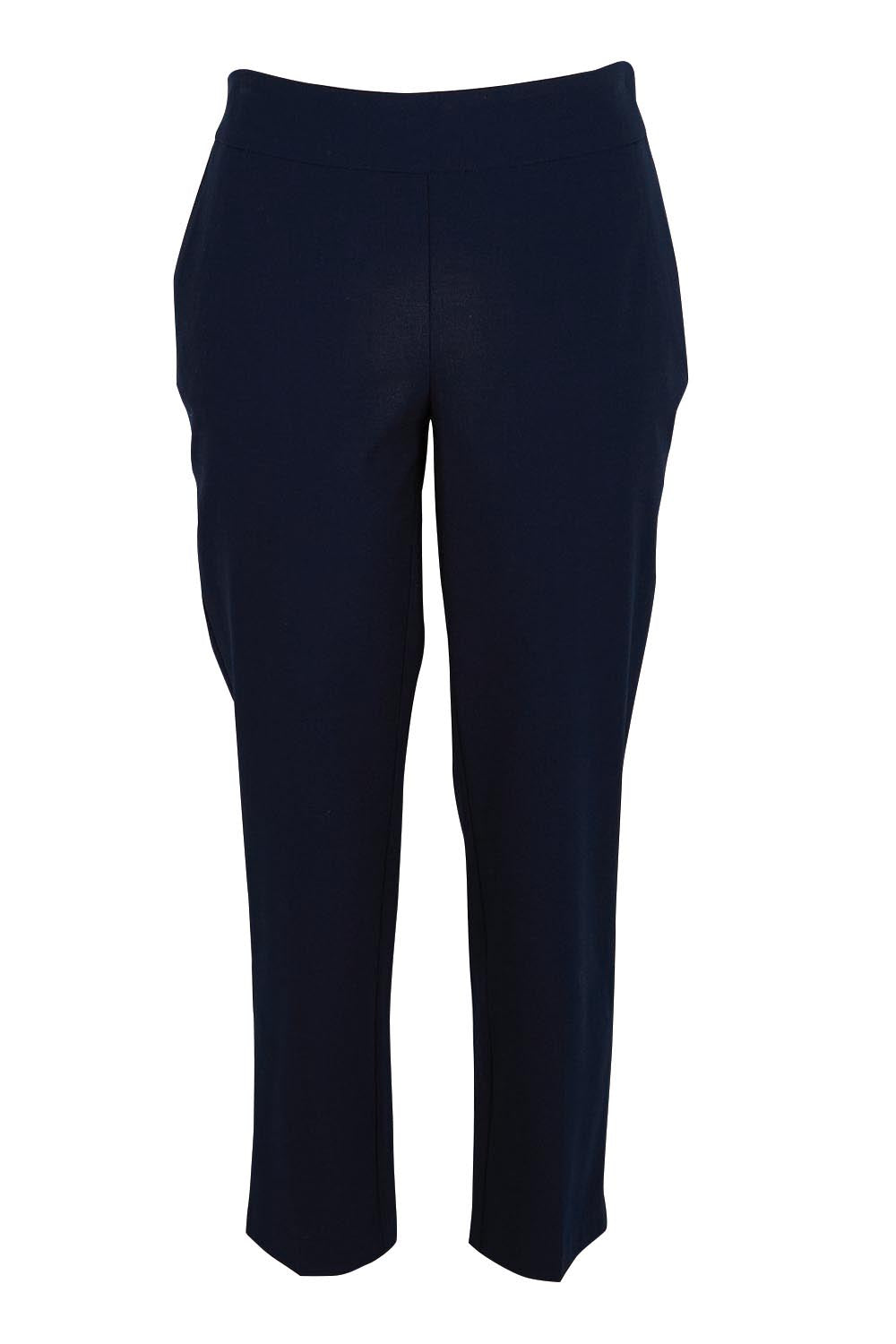 Product shot of the The Tapered Pull On Stretch Pant – Navy in colour Navy, from the front