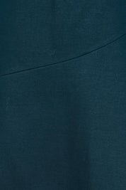 Product shot of the The Ponte Curve Seam Pull On Skirt – Lagoon in colour Lagoon, showing detail