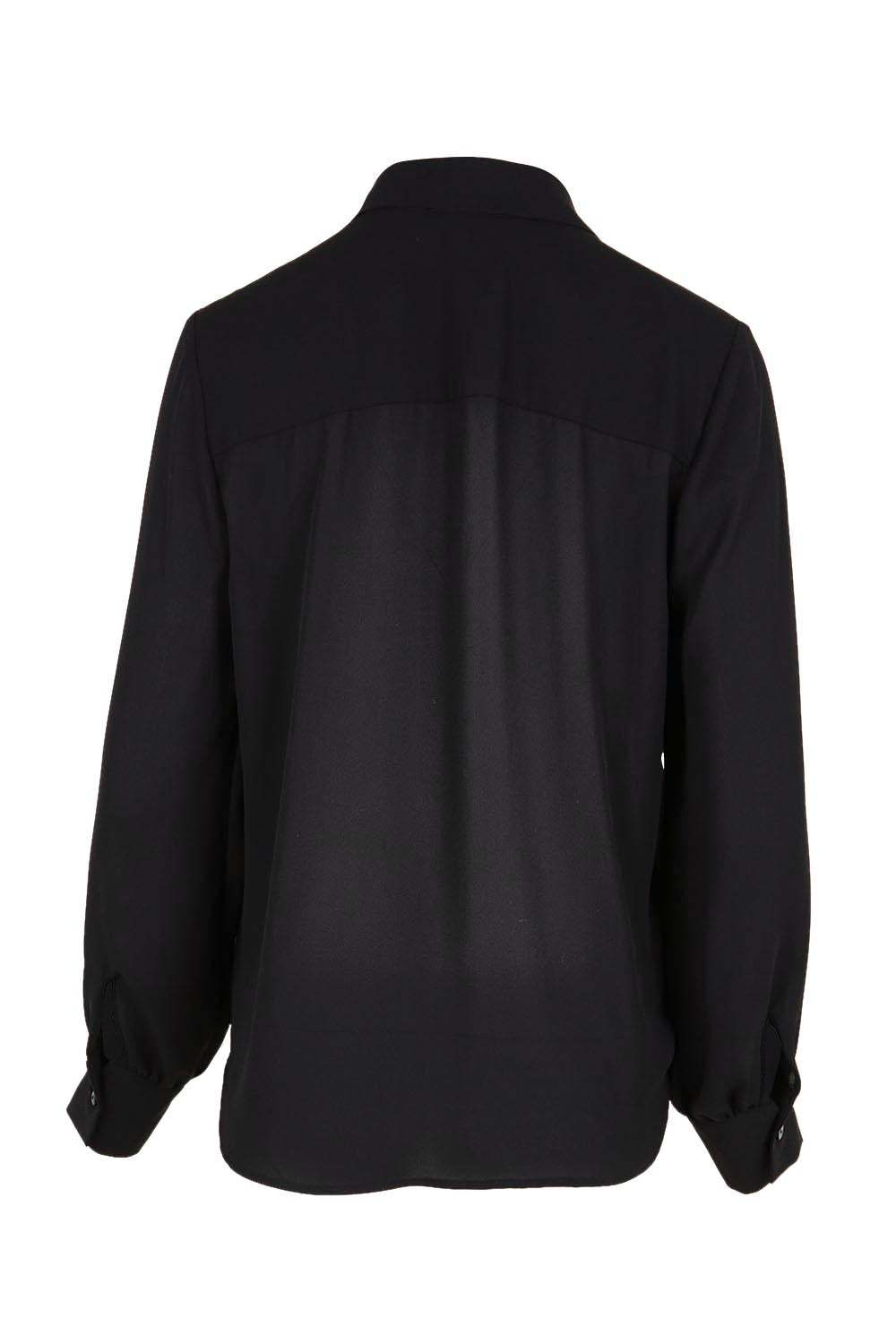 Product shot of the The Allure Georgette Shirt – Black in colour Black, from the back