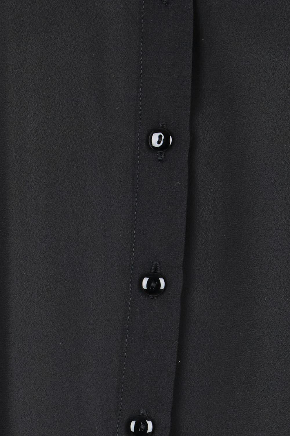 Product shot of the The Allure Georgette Shirt – Black in colour Black, showing detail