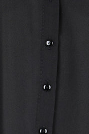 Product shot of the The Allure Georgette Shirt – Black in colour Black, showing detail