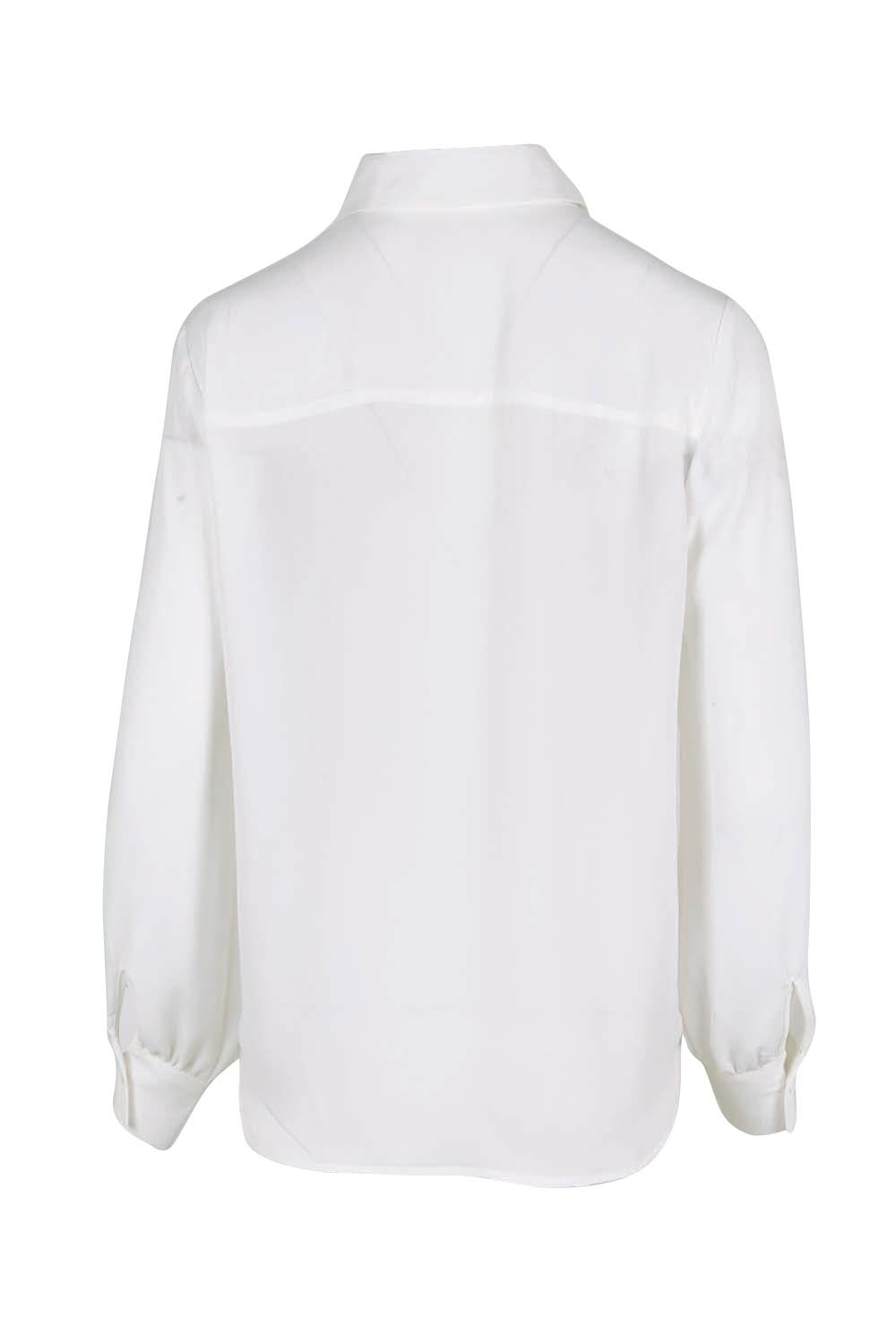 Product shot of the The Allure Georgette Shirt – Ivory in colour Ivory, from the back