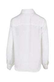 Product shot of the The Allure Georgette Shirt – Ivory in colour Ivory, from the back
