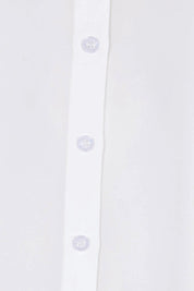Product shot of the The Allure Georgette Shirt – Ivory in colour Ivory, showing detail