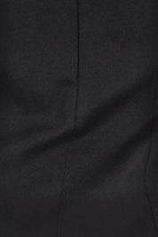 Product shot of the The Stretch Boat Neck Top – Black in colour Black, showing detail