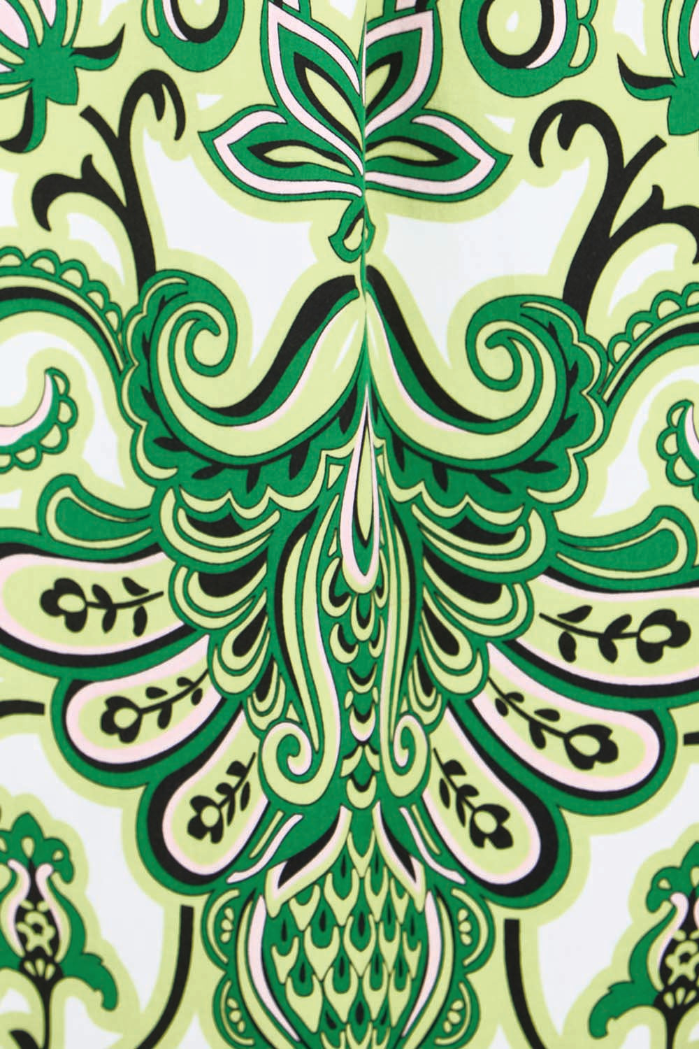 Product shot of the The Luxe Printed Kimono Sleeve Dress - Green in colour Green, showing detail