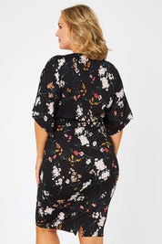 Preloved The Printed Kimono Sleeve Pencil Dress - Garden