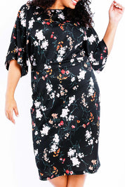 Preloved The Printed Kimono Sleeve Pencil Dress - Garden