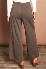 The Herringbone Wide Leg Pull On Pant – Camelbrown