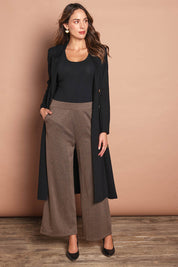 The Herringbone Wide Leg Pull On Pant – Camelbrown