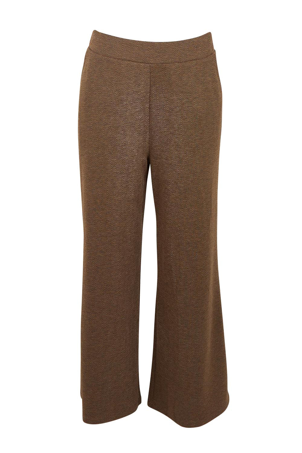 The Herringbone Wide Leg Pull On Pant – Camelbrown