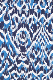 Product shot of The Tube Skirt in colour Abstract (Blue), detail