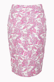Product shot of The Tube Skirt in colour Pinkfleur (Pink), from the back