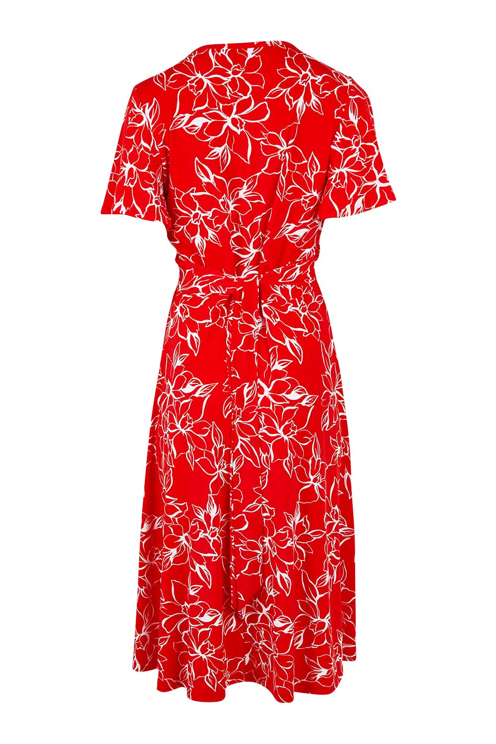Preloved The Printed Jersey Faux Wrap Dress - Redfloral