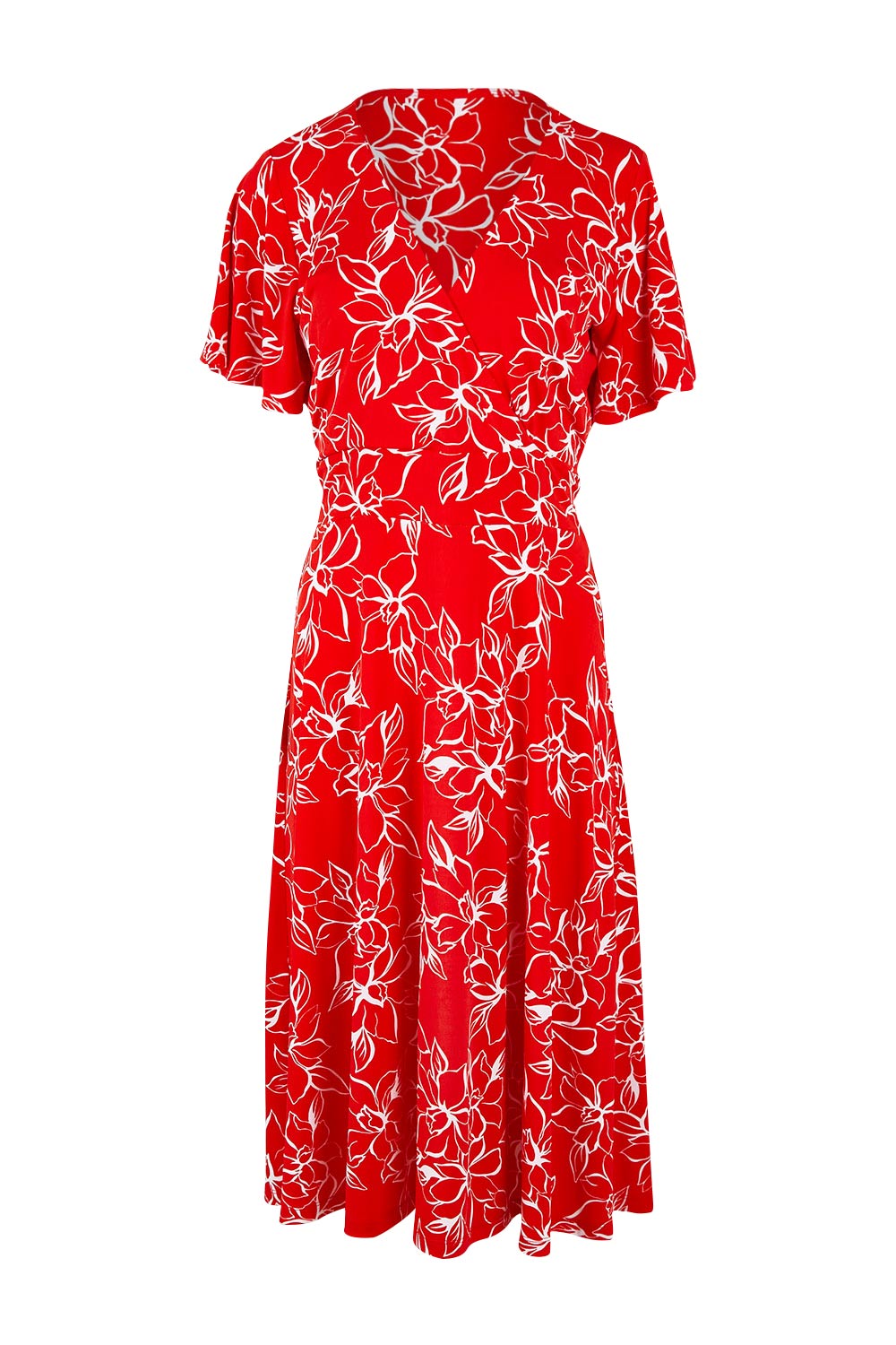 Preloved The Printed Jersey Faux Wrap Dress - Redfloral