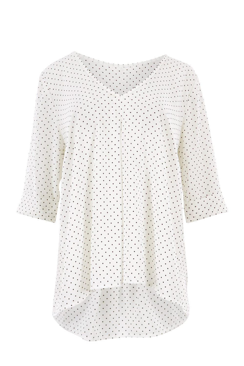 Product shot of the Belle Polka Dot Blouse in colour WhiteSpot (White), from the front