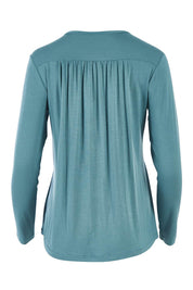 Product shot of the Belle Ls Free Fall Tee in colour Greenland (Green), from the back