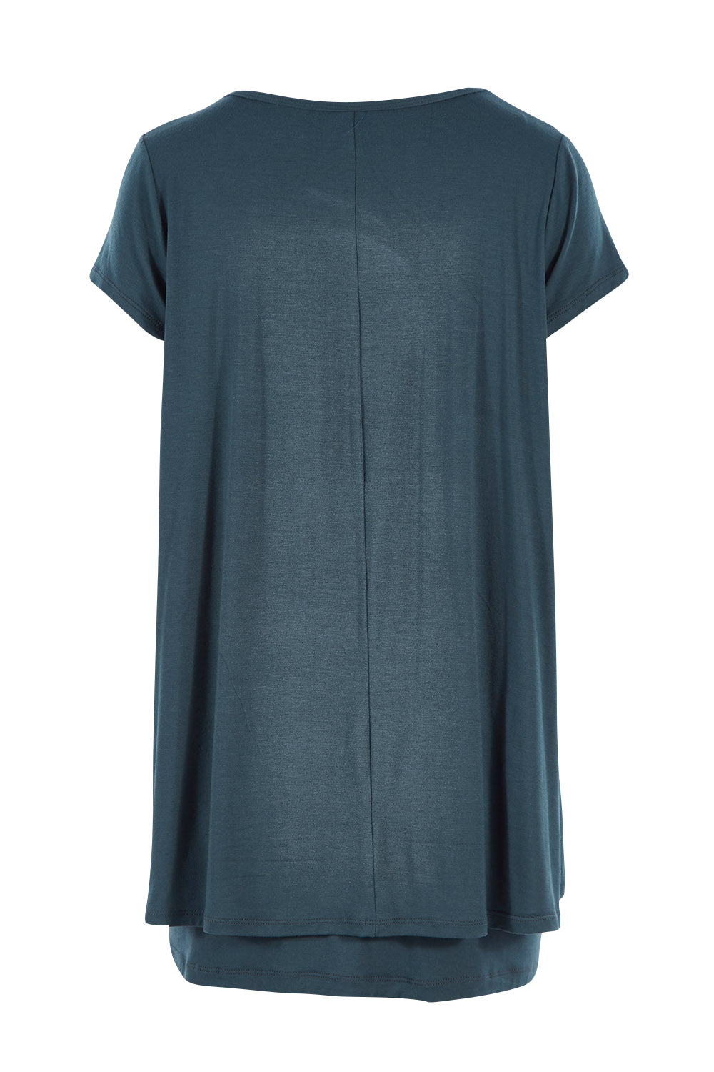 Product shot of the Belle New Cap Sleeve Forgiver Tee in colour Army (Green), from the back