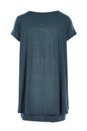Product shot of the Belle New Cap Sleeve Forgiver Tee in colour Army (Green), from the back