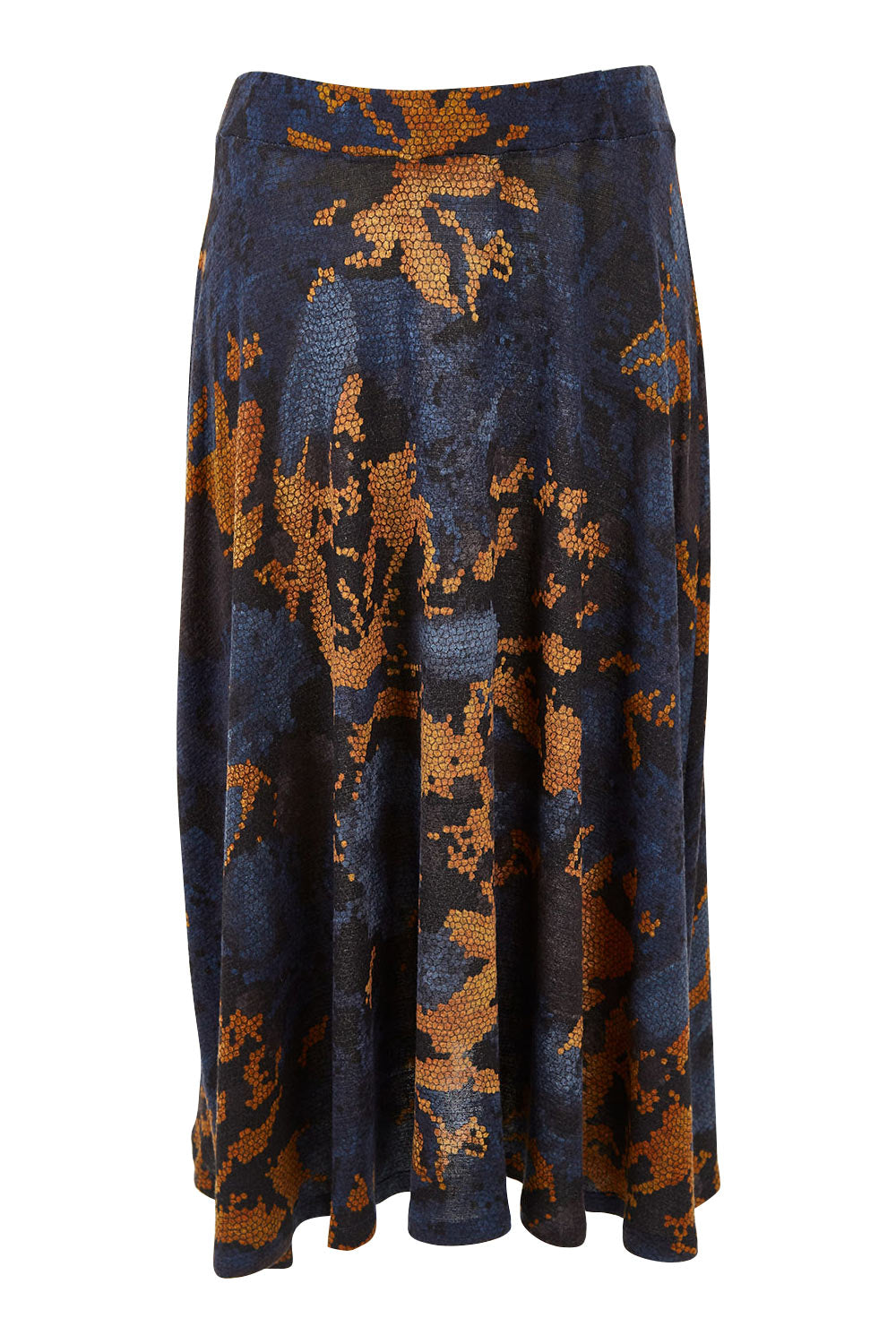 Product shot of the Belle Python Knit Full Skirt in colour Python (Blue), from the front