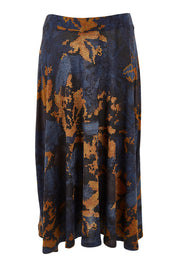 Product shot of the Belle Python Knit Full Skirt in colour Python (Blue), from the front