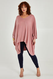 Model Maddy wearing size 16 of the Belle Legging in colour Navy (Blue), from the front, showing the whole outfit