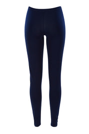 Product shot of the Belle Legging in colour Navy (Blue), from the back