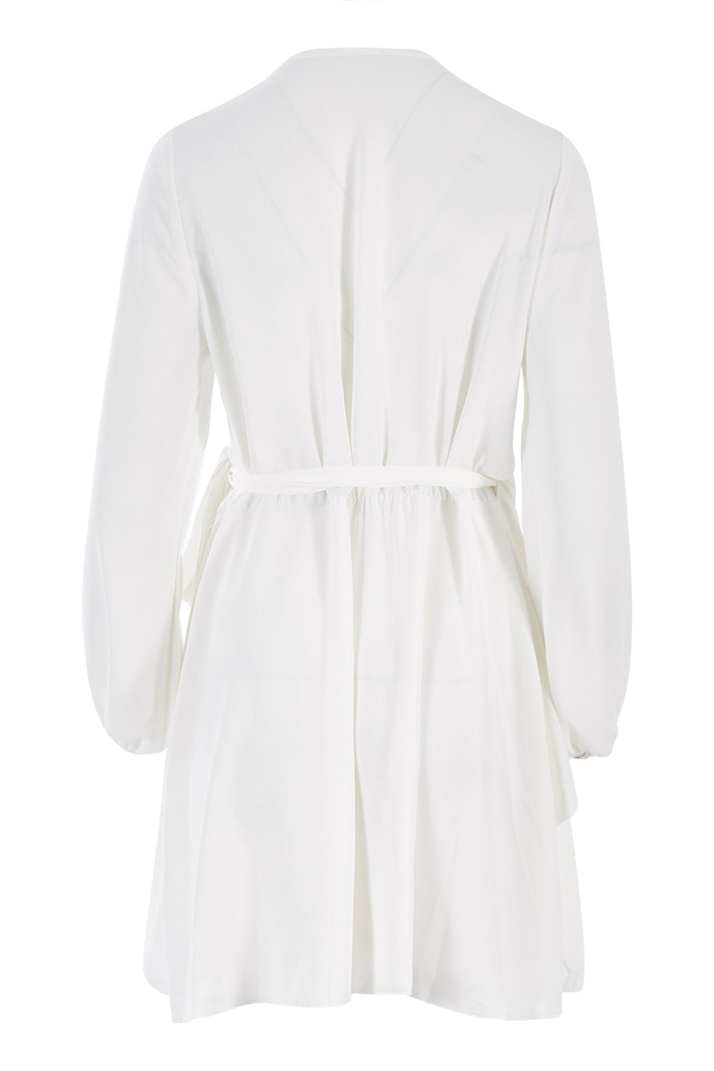 Product shot of the Belle Flowy Blouse in colour Offwhite (White), from the back