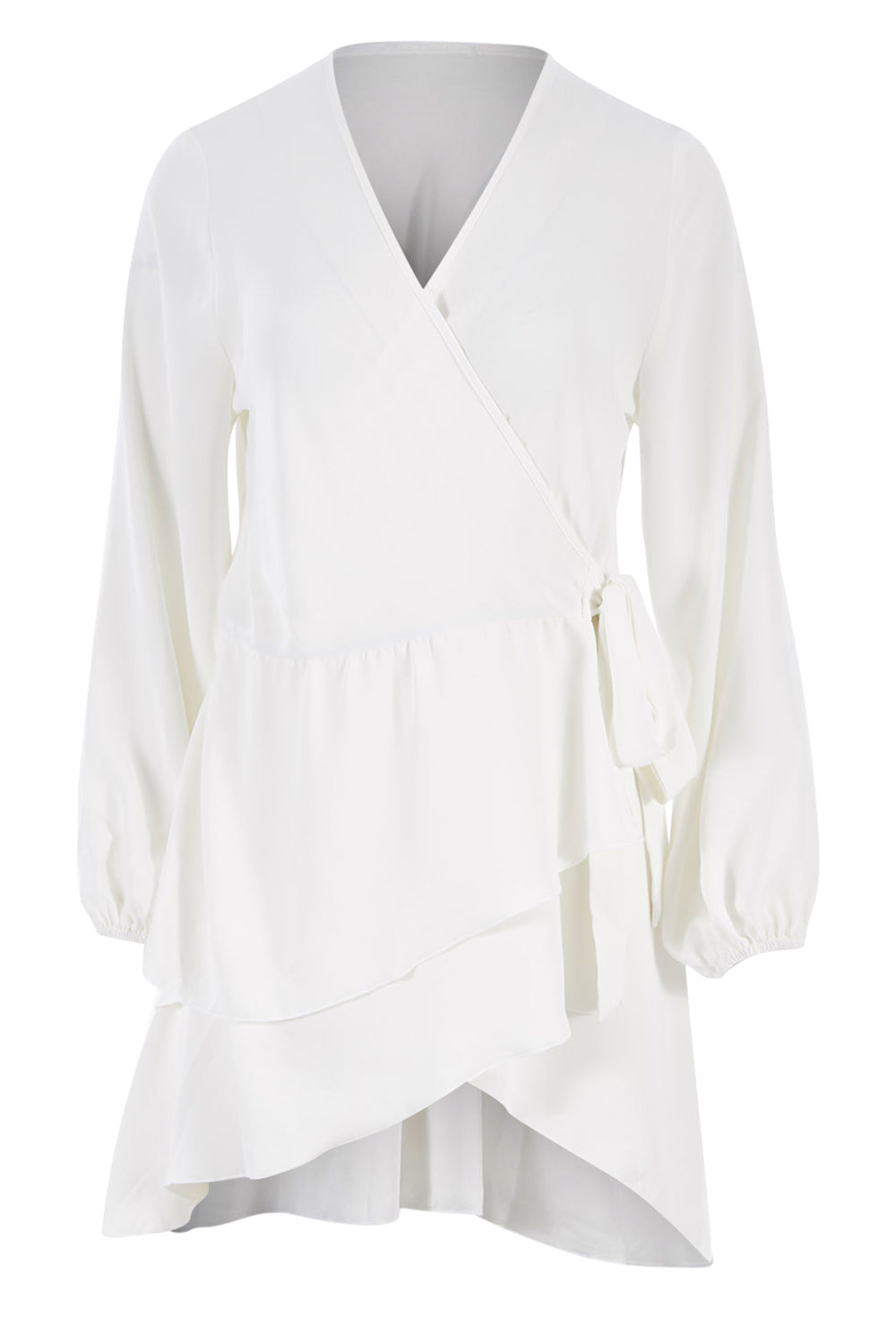 Product shot of the Belle Flowy Blouse in colour Offwhite (White), from the front