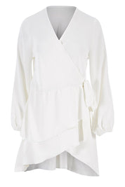 Product shot of the Belle Flowy Blouse in colour Offwhite (White), from the front