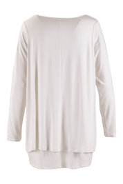Product shot of the Belle Forgiver Tunic in colour White (White), from the back