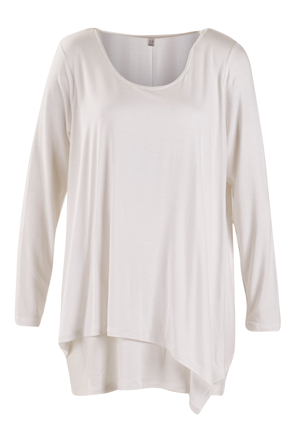 Product shot of the Belle Forgiver Tunic in colour White (White), from the front