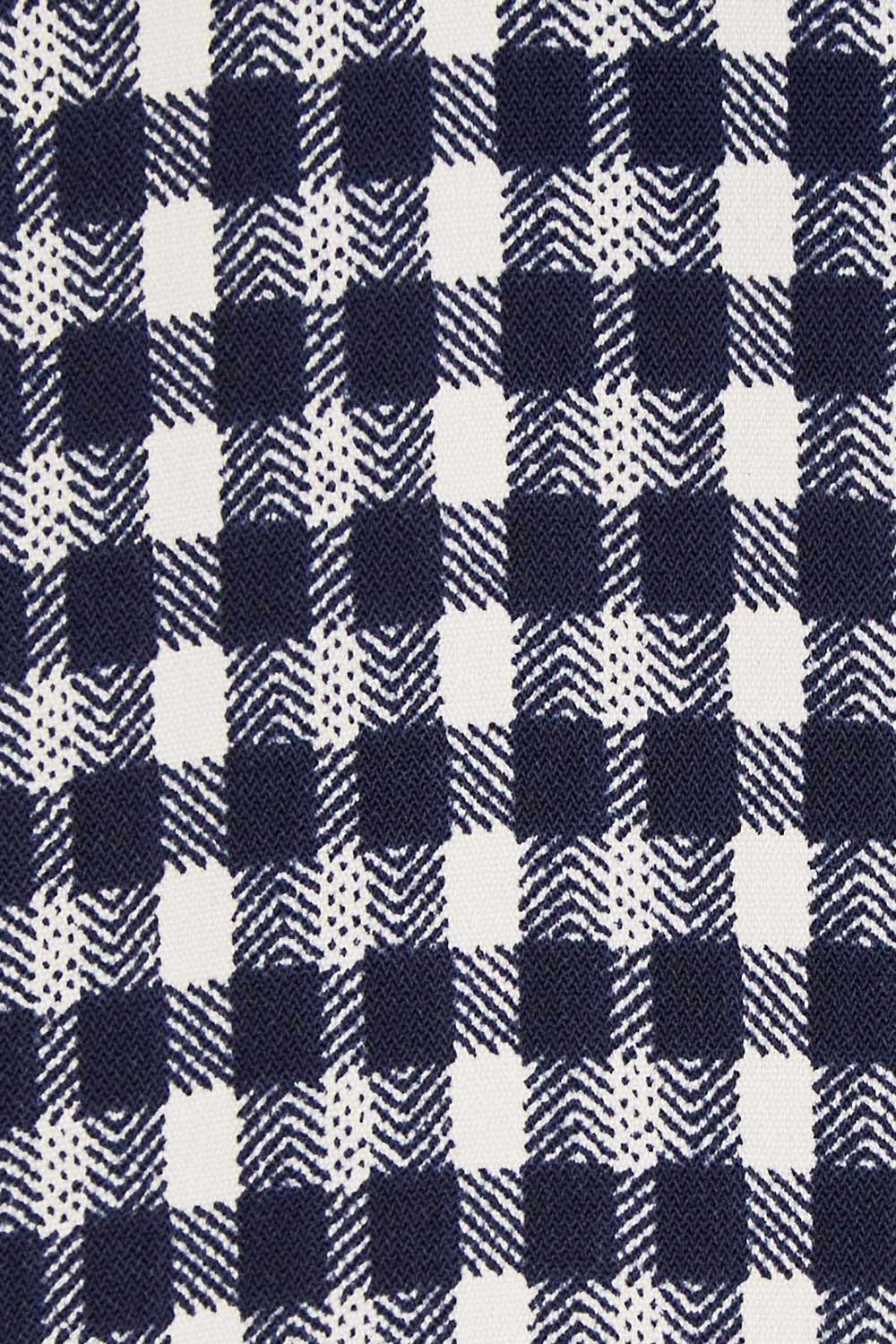 Product shot of the Belle Seam Detail Check Blouse in colour Check (Blue), detail