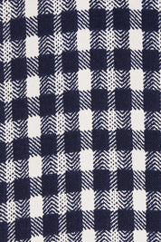 Product shot of the Belle Seam Detail Check Blouse in colour Check (Blue), detail