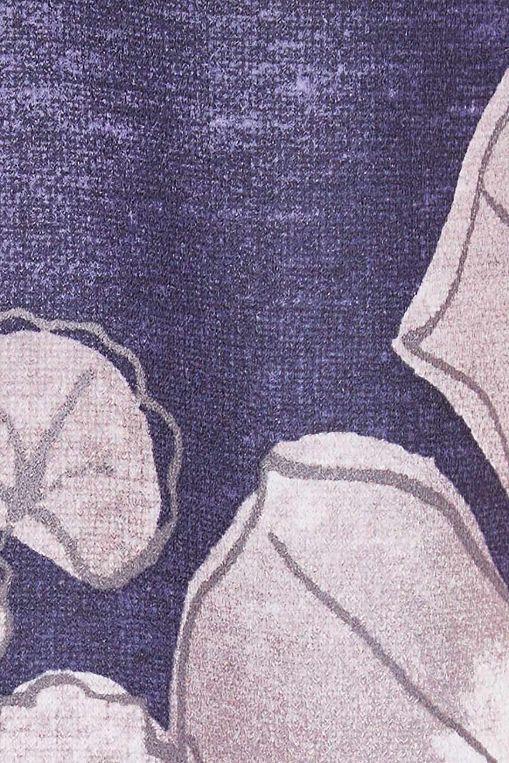 Product shot of the Belle Fern Print Top in colour Fern (Blue), detail