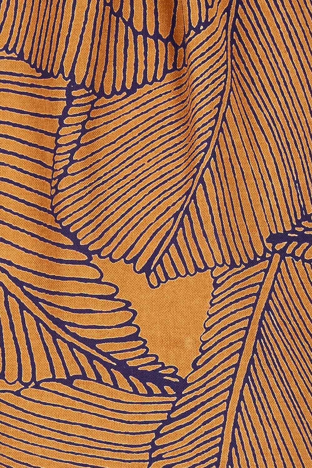 Product shot of the Belle Frill Trim Maxi Dress in colour Monoprint, detail